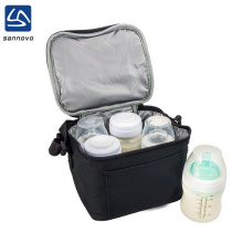 custom portable black travel breast milk cooler bag